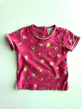 Vintage Hanna Andersson Baby Folk Floral Pink Shirt 3T 90cm - Stains & Hole